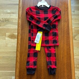 NWT Carters 2T Red/Black Buffalo Plaid Pajamas